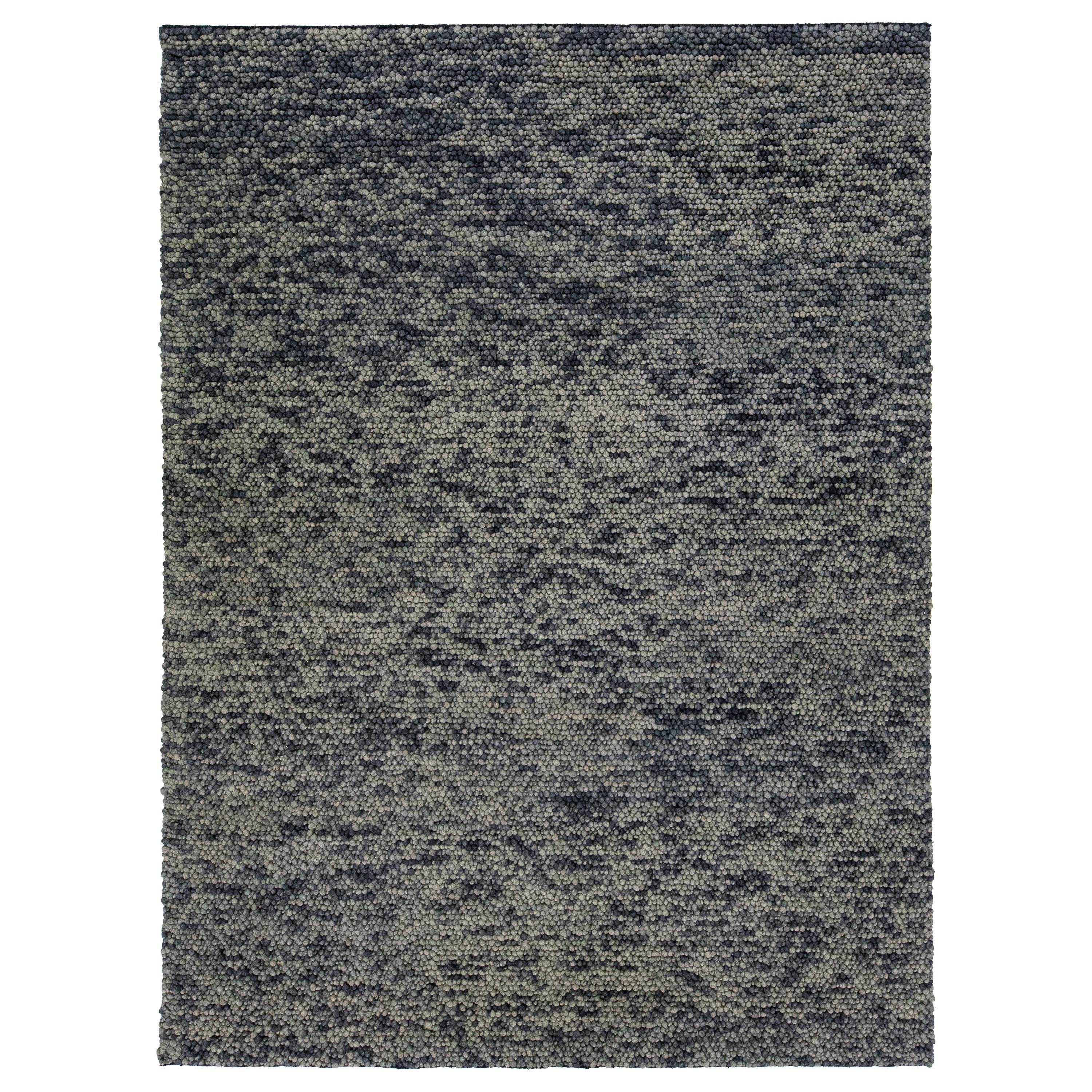 Modern Gray Texture Wool Rug Handmade with Allover Motif