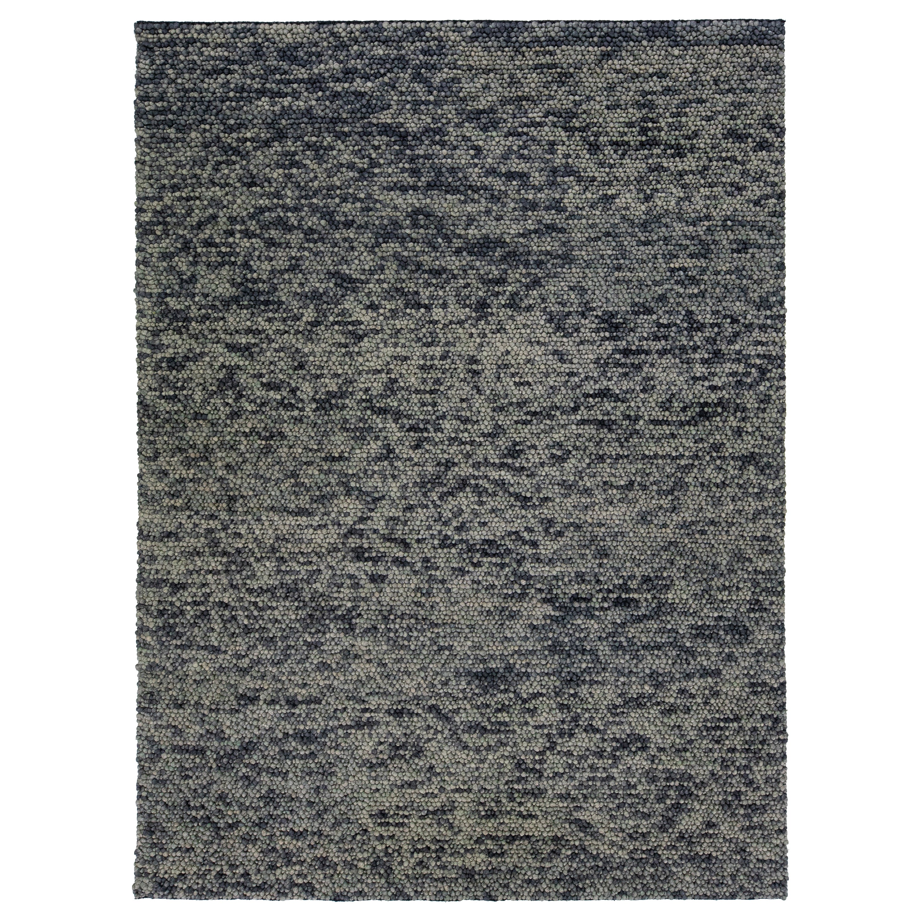 Modern Gray Texture Wool Rug Handmade with Allover Motif  im Angebot