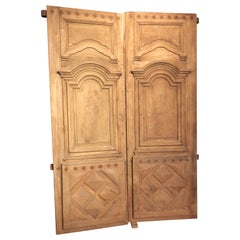 Antique 17th Century French Oak Entry Doors from a Hotel Particulier, Aix-En-Provence