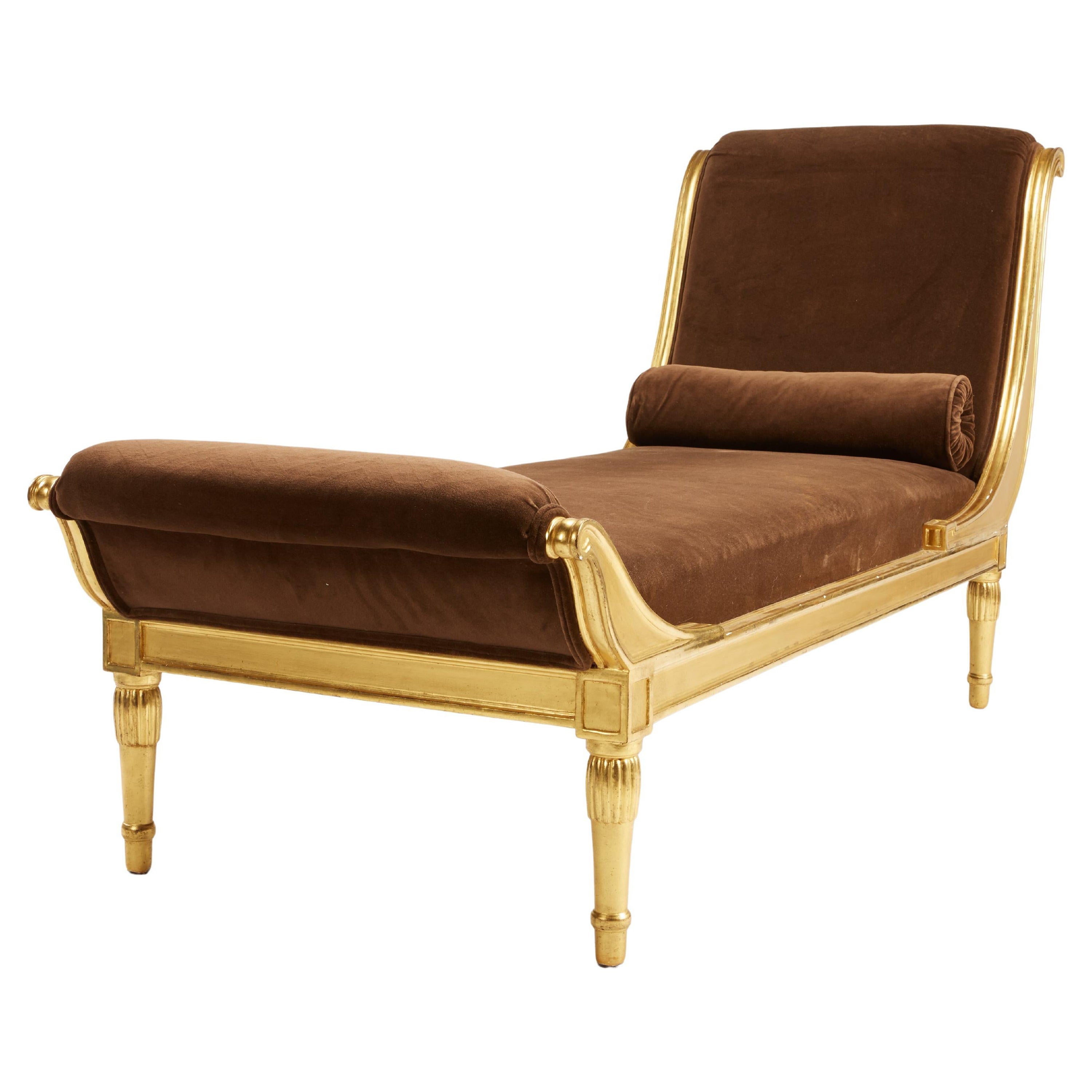 Rare chaise déco française des années 1920 en bois doré par L'Atelier d'Art du Printemps