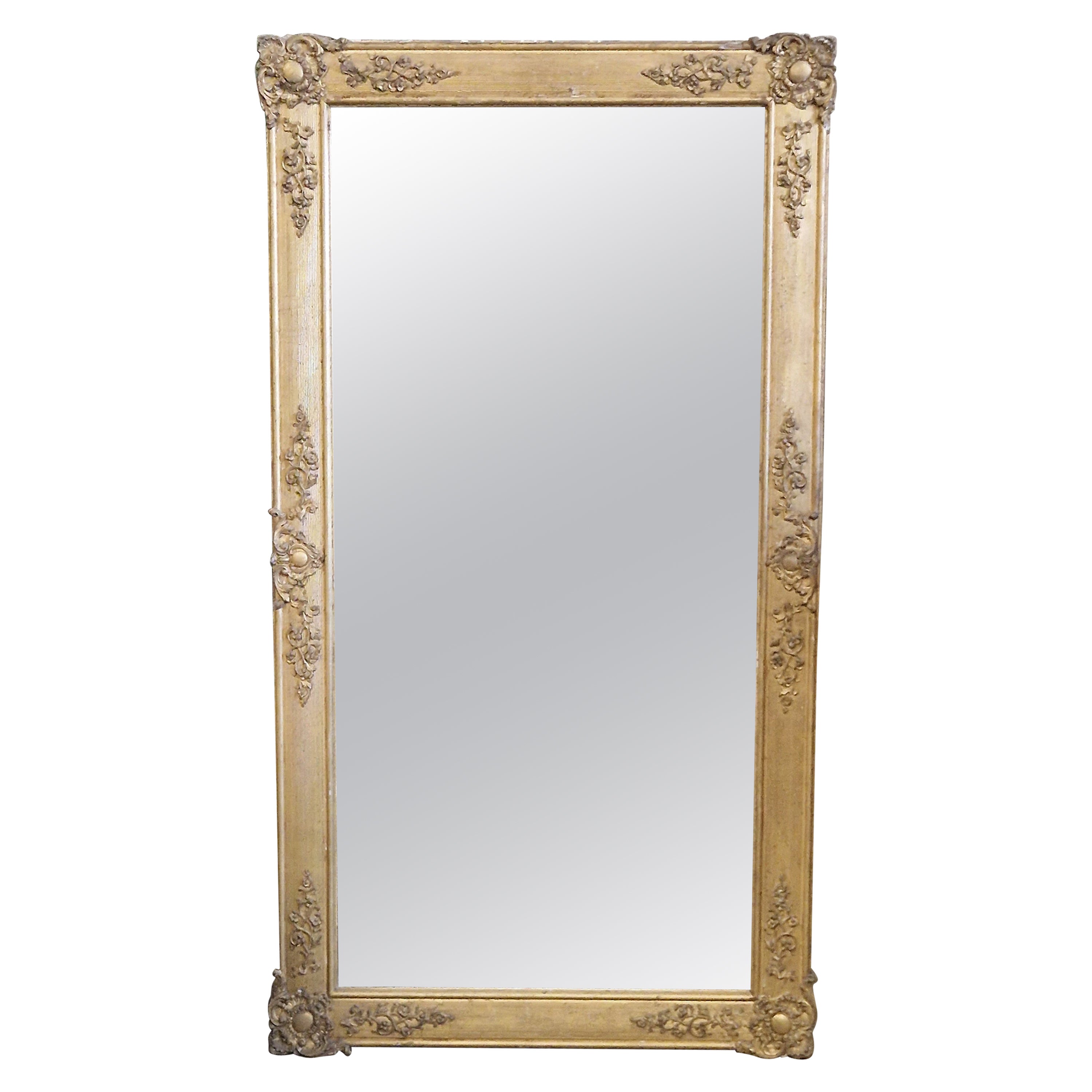 French Antique Mirror Original Gilt Wood Regency Style 19th Century For Sale