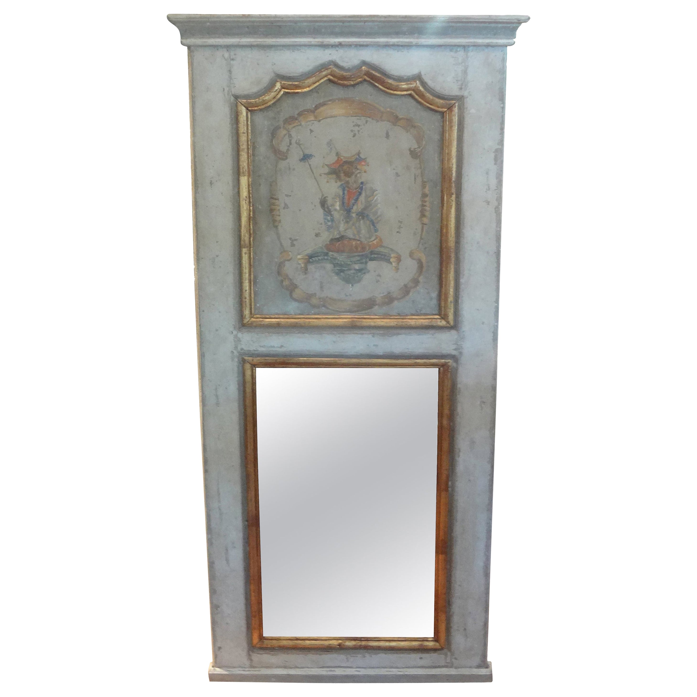 18th Century French Louis XVI Boiserie Trumeau With Monkey