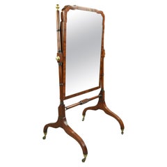 Antique 19TH century Regency Free standing Cheval dressing mirror 