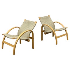 Vintage Bentwood Woven Accent Chairs by Kvist Møbler