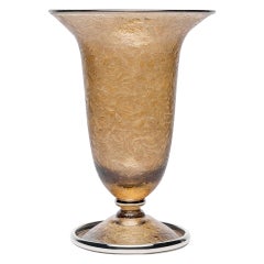 Kleine Melonenfarbene Vase von Vetrerie di Empoli