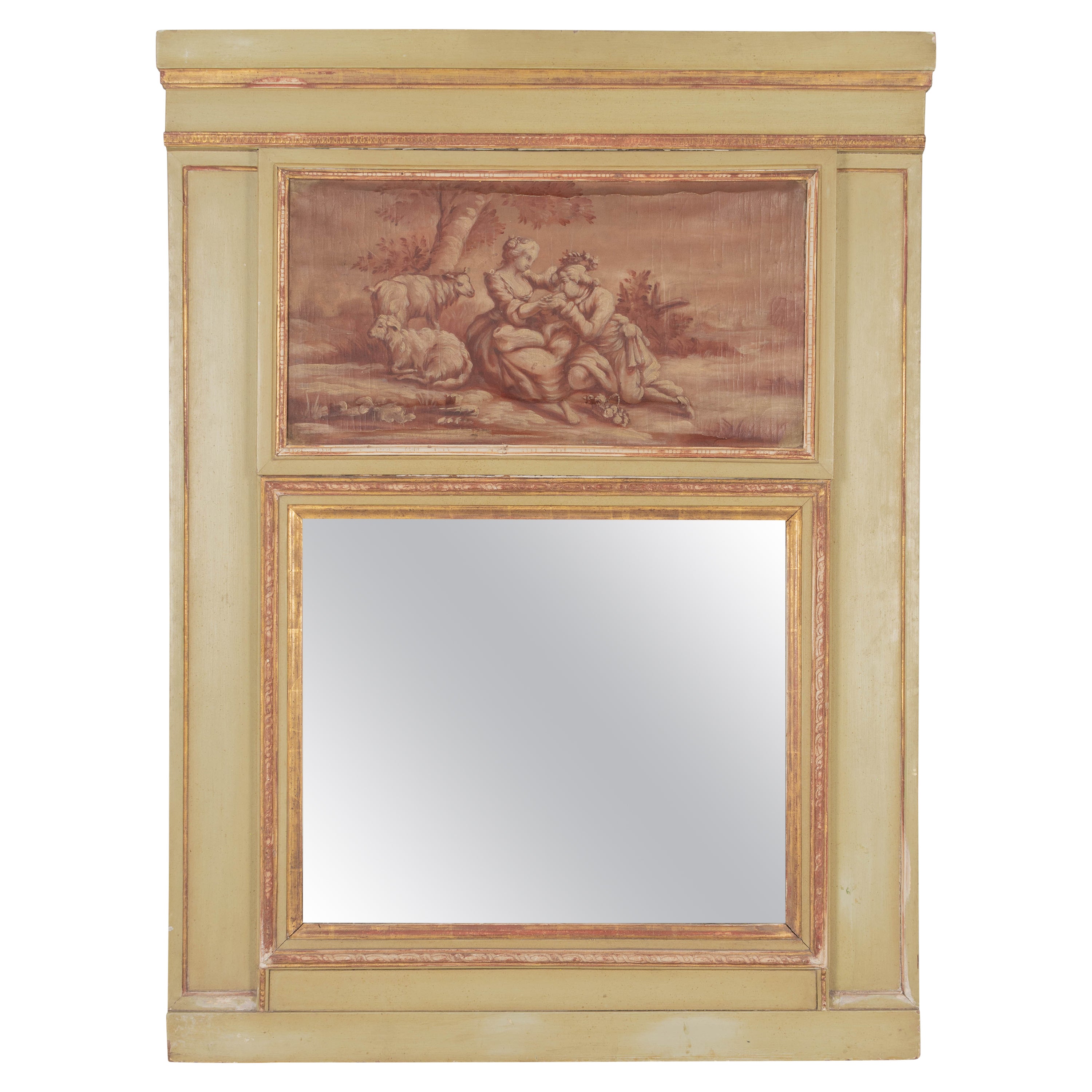 French 19th Century Louis XVI Style Trumeau Mirror For Sale
