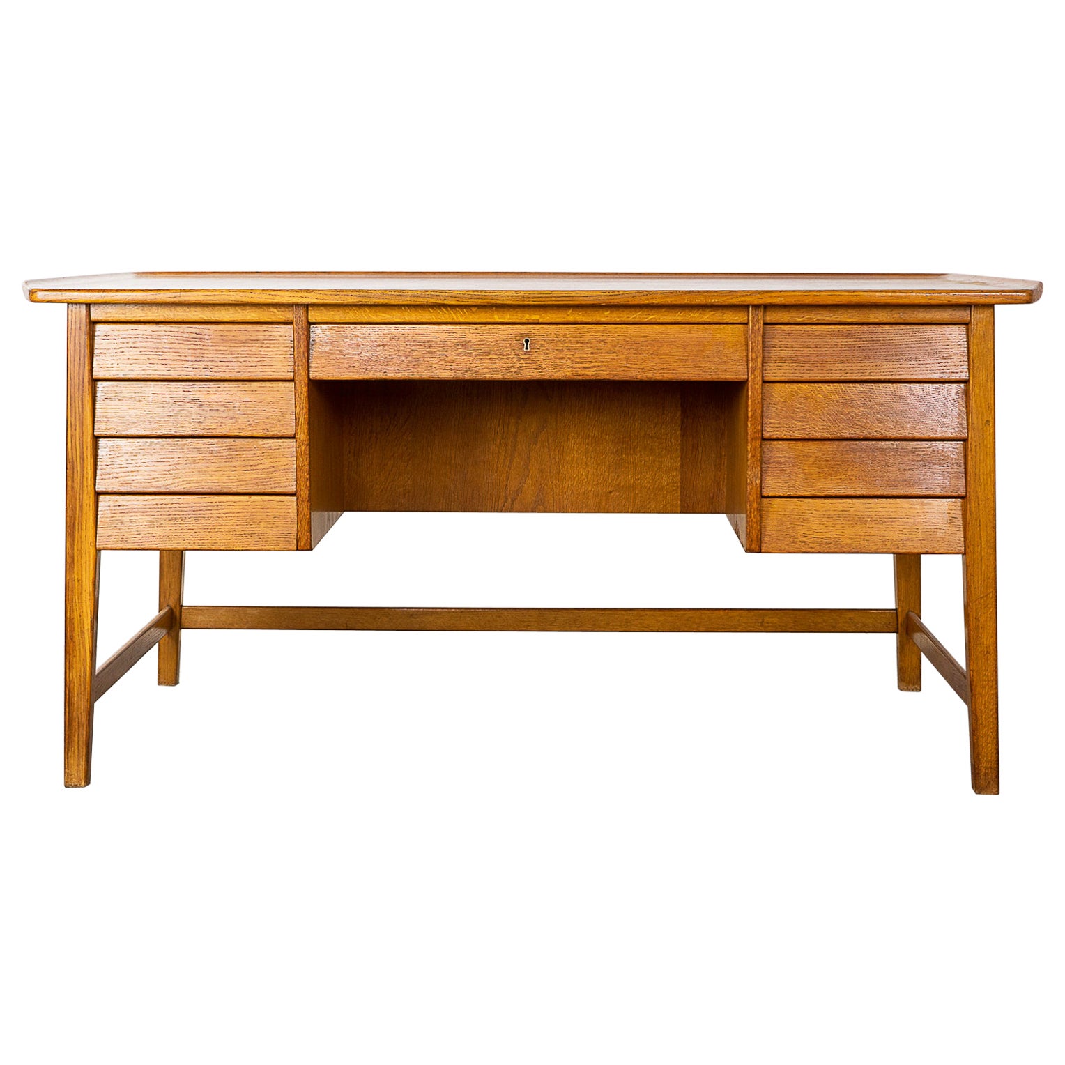 Danish Modern Oak Writing Desk For Sale