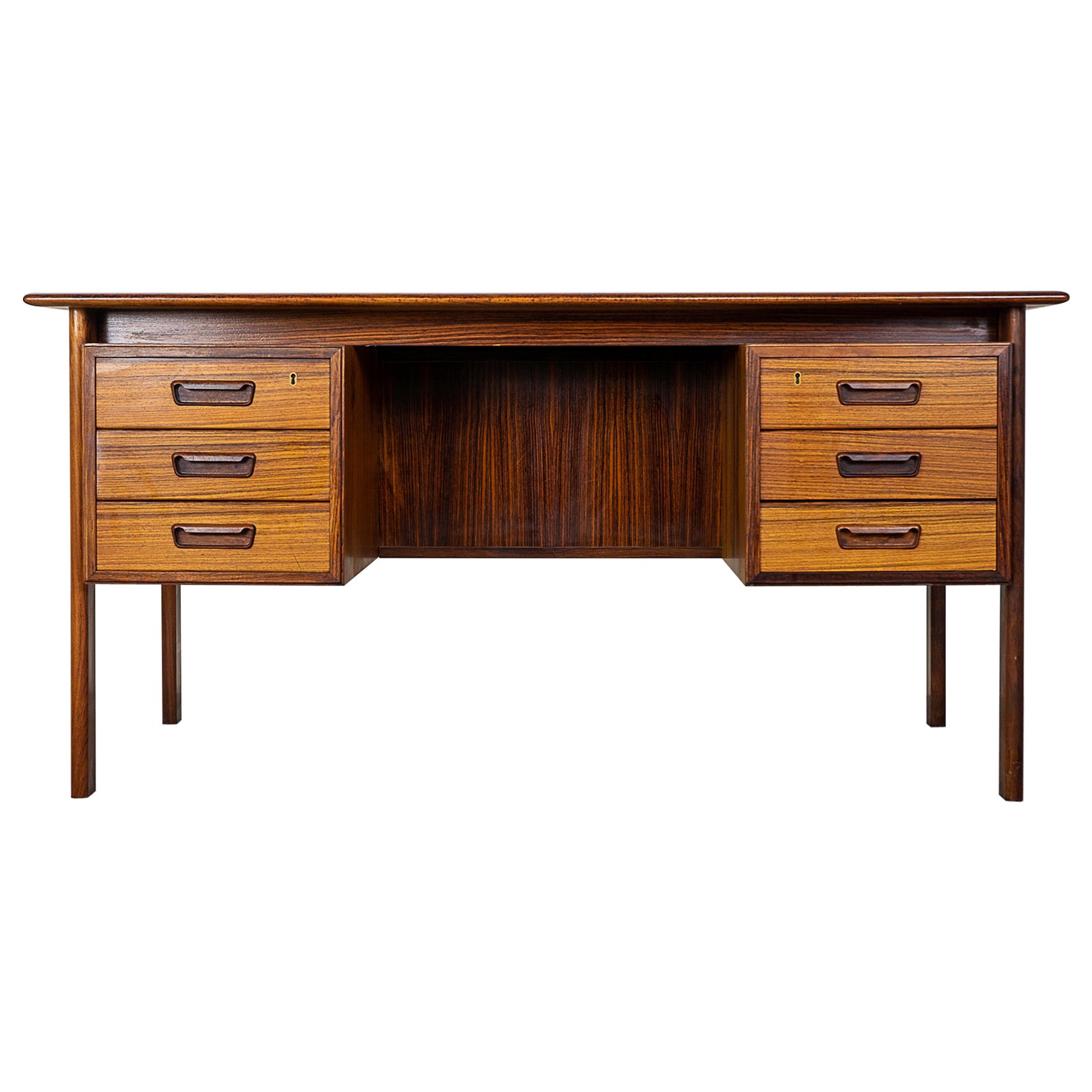 Danish Mid-Century Rosewood Desk by H. Sigh & Son