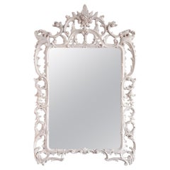 Large Ornate Baroque Mirror in White                             