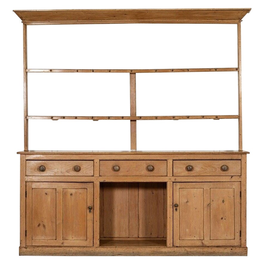 Large 19thC English Pine Dresser For Sale