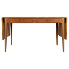 Swedish Mid-Century Teak & Beech Desk/Sewing Table by Hugo Troeds