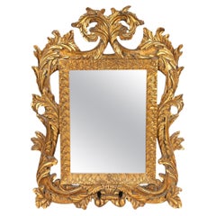 Gilt Luxury Wall Mirror, Rare Large Antique Rococo English Floral Console Mirror