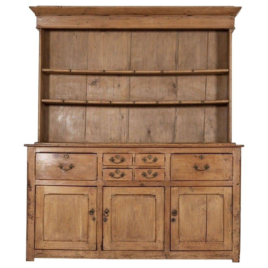 Large 19thC English Pine Dresser For Sale