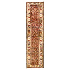 3x11 Ft Used Caucasian Kuba Runner Rug. Excellent Condition. 19th Century