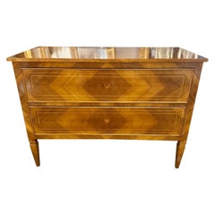 Italian Neo-Classical Walnut Commodes with Diamond Pattern