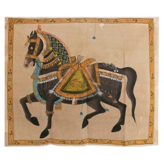 1980s Picture of Horse Painted on Canvas Design by Jaime Parlade 