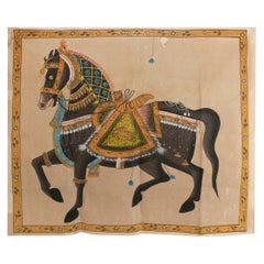 1980s Picture of Horse Painted on Canvas Design by Jaime Parlade