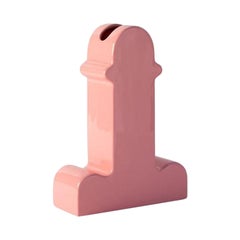 Pink Glazed Ceramic Vase "Shiva" Flower Vase by Ettore Sottsass, Spainsh design