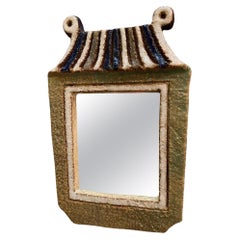 Ceramic Mirror by les Argonautes, France 1960s