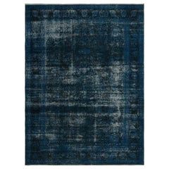 Retro Persian rug with Blue and Black Transitional Patterns by Rug & Kilim