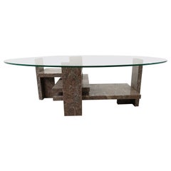 Used granite coffee table by Willy Ballez, 1970s 