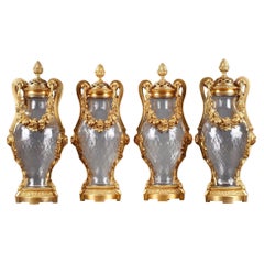 Four Baccarat Crystal Vases, by H. Vian ; H.Dasson & Baccarat, France, C. 1880