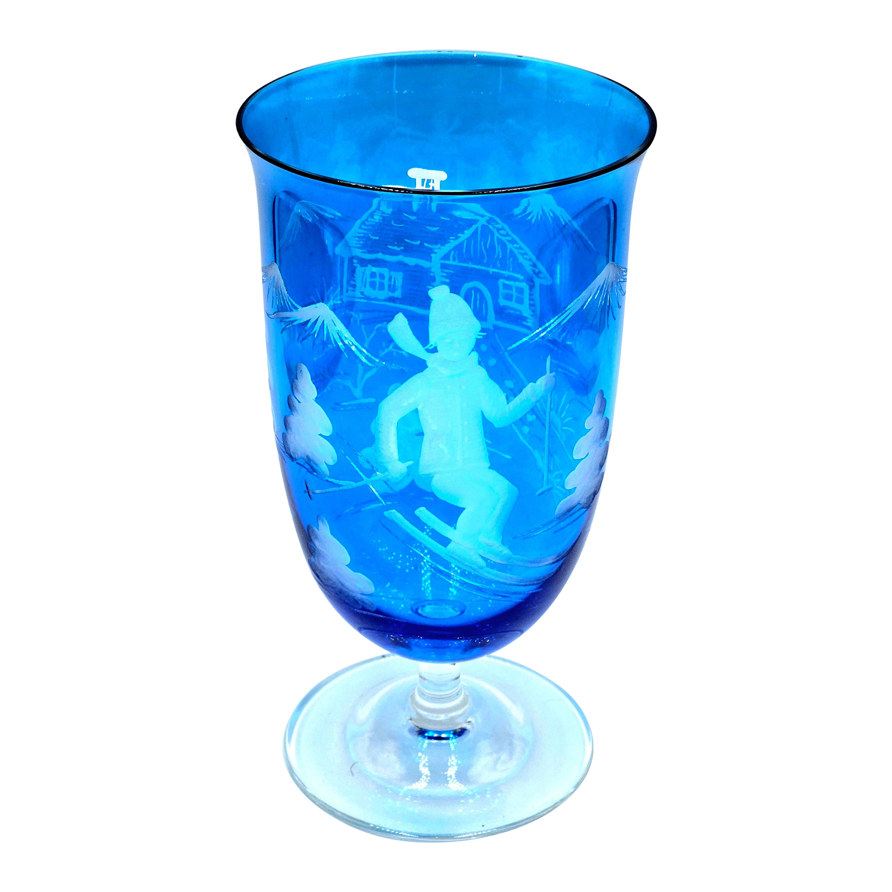 Country Style Set of Six Wine Glasses Blu Skier Decor Sofina Boutique Kitzbuehel