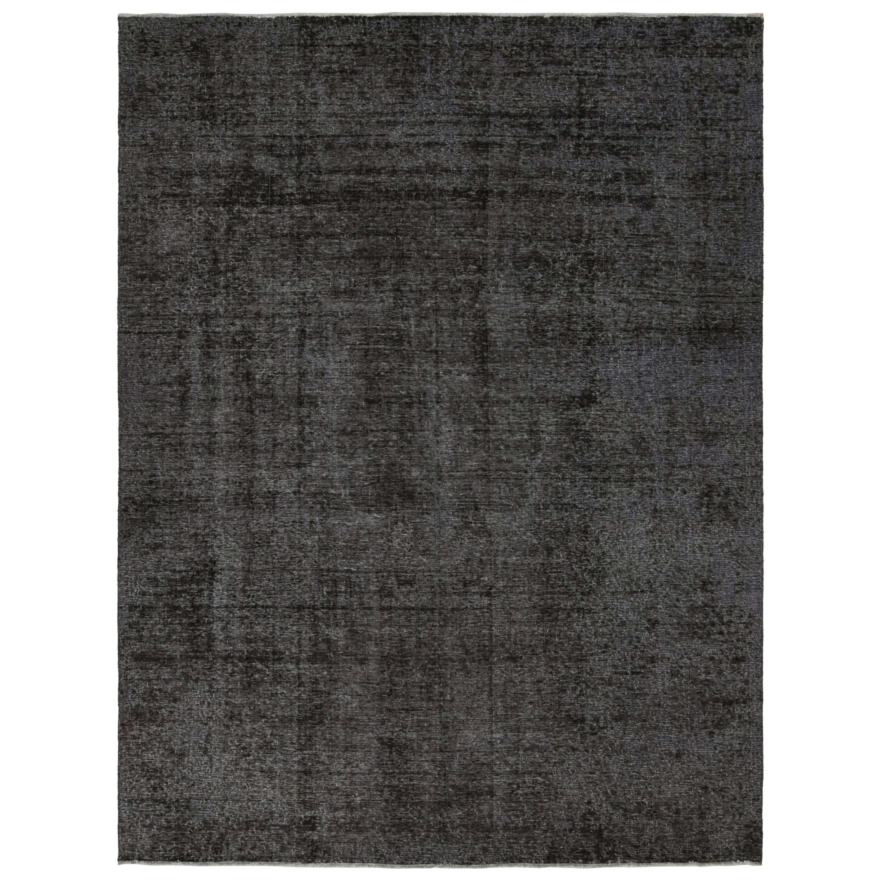 Vintage Persian rug with Black and Gray Transitional Patterns by Rug & Kilim