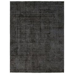 Vintage Persian rug with Black and Gray Transitional Patterns by Rug & Kilim