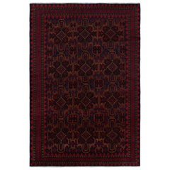 Il tappeto Mashwani Baluch di Rug & Kilim con motivi geometrici rossi e blu