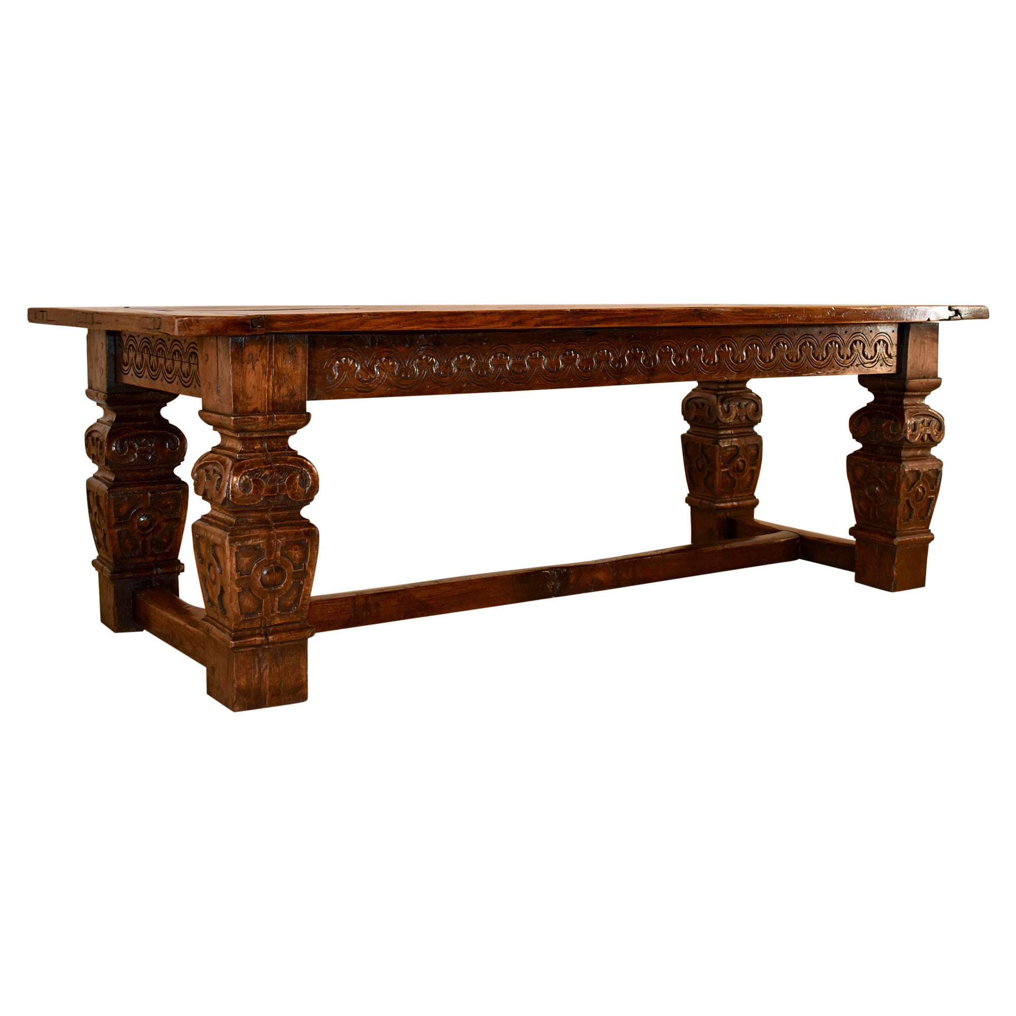 16th Century Period Elizabethan Carved Table of Substantial Size For Sale