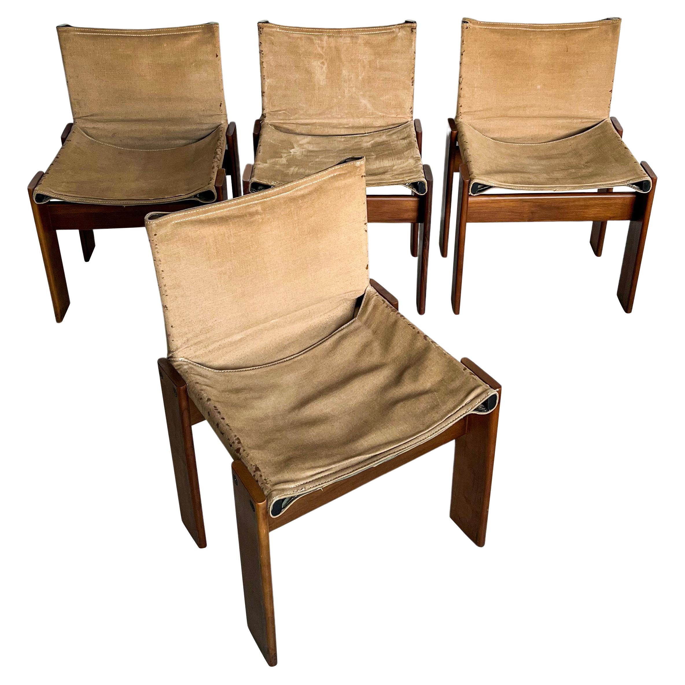 Rare Vintage Monk Dining Chairs by Afra and Tobia Scarpa, Italian Collectible For Sale