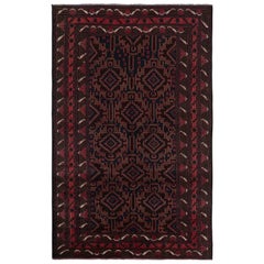 Rug & Kilim's Contemporary Baluch rug in Red and Blue Patterns (tapis contemporain de Baluch en rouge et bleu)