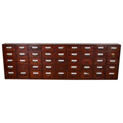 Antique Rustic Large German Pine Apothecary Cabinet / Shop Counter ...