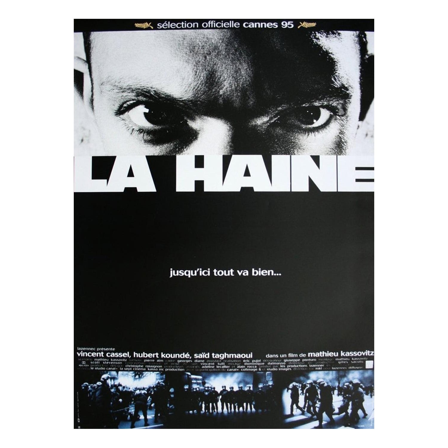 Affiche vintage originale La Haine (française), 1995