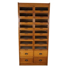 English Haberdashery Shop Cabinet with Glass Fronted Drawers, Circa 1930s