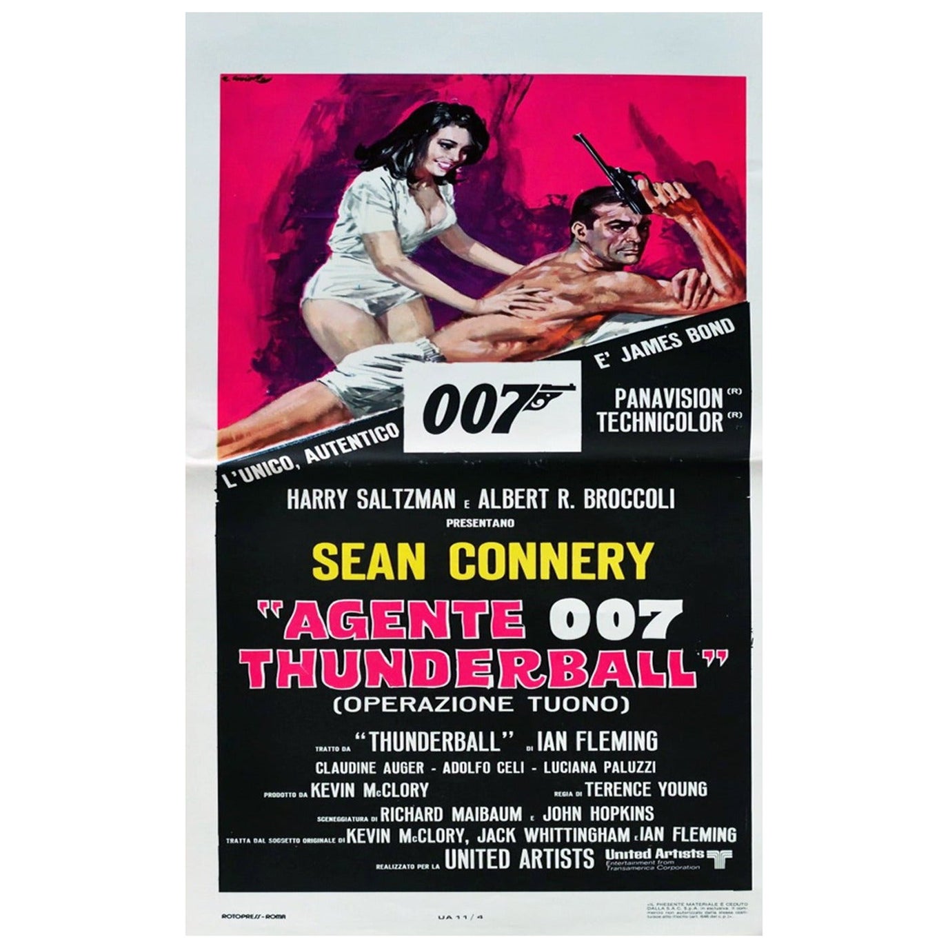 1965 Thunderball (Italian) Original Vintage Poster