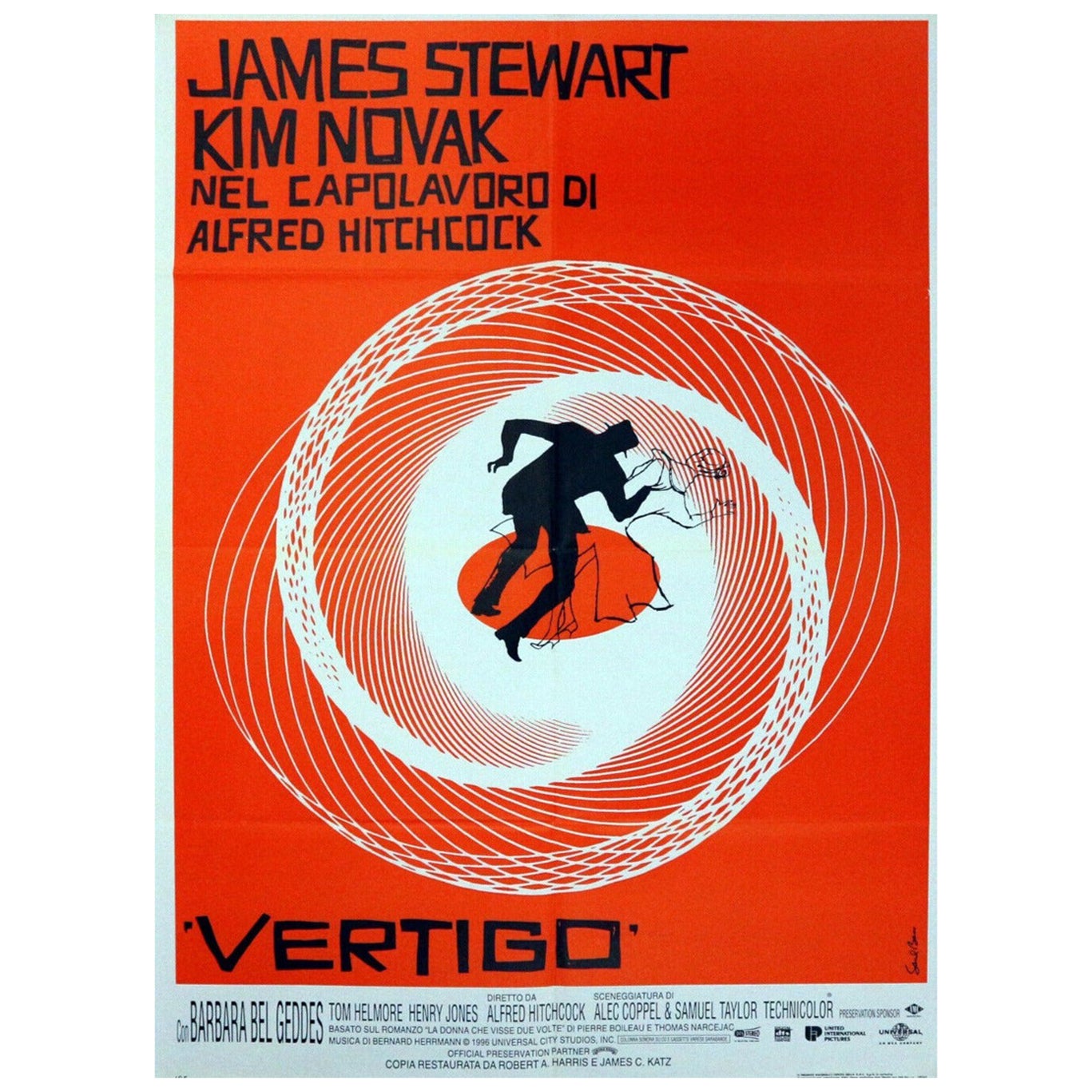 1958 Vertigo Original Vintage Poster For Sale