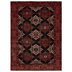 Persischer Shiraz-Teppich in Rot und Schwarz mit Blumenmuster von Rug & Kilim, Vintage