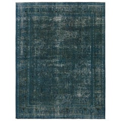 Retro Persian Rug With Blue Floral Patterns, From Rug & Kilim