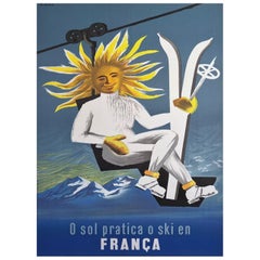 Affiche vintage d'origine Dubois - France - Skiing, 1950