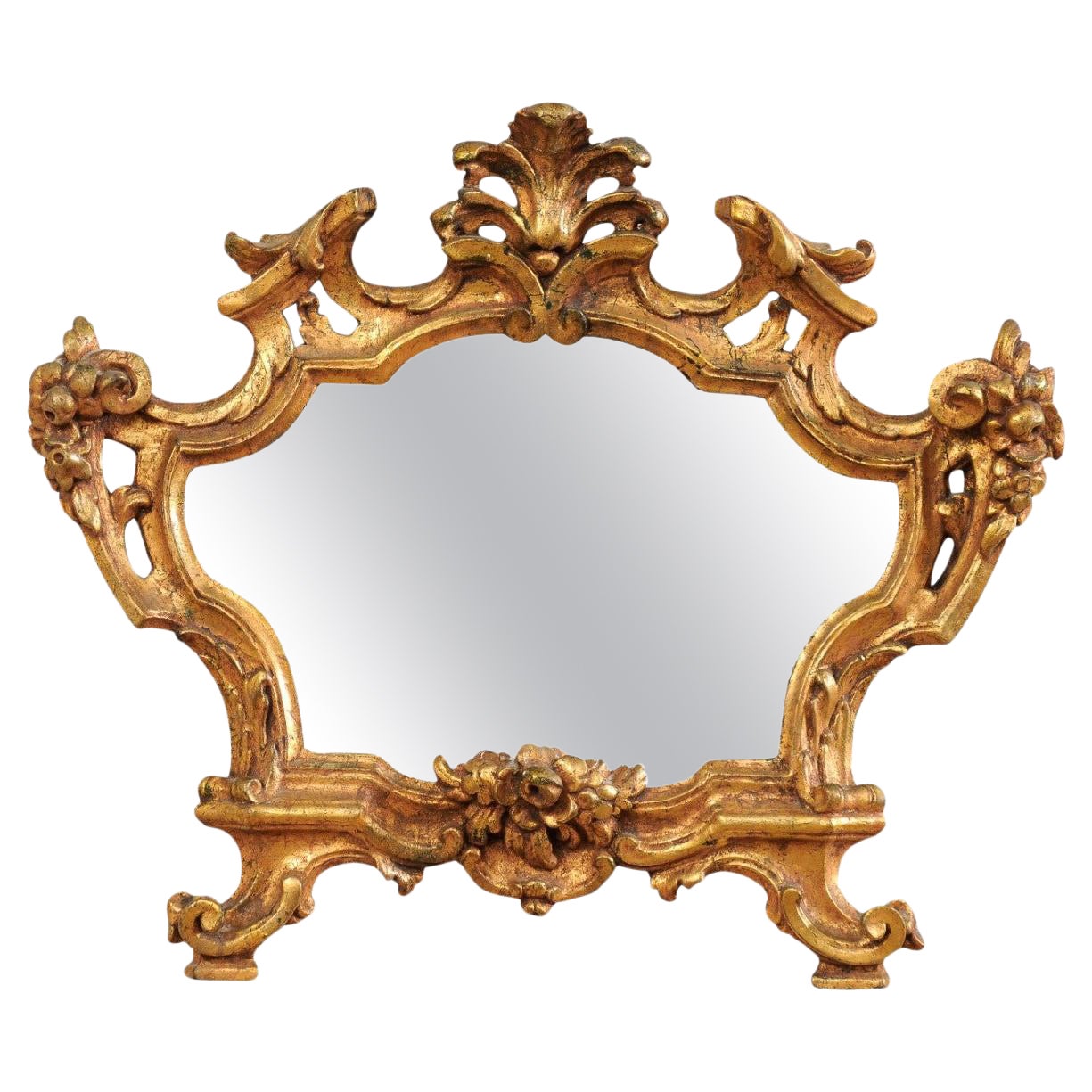 Italian Nicely-Carved Accent Mirror 19th C. For Sale