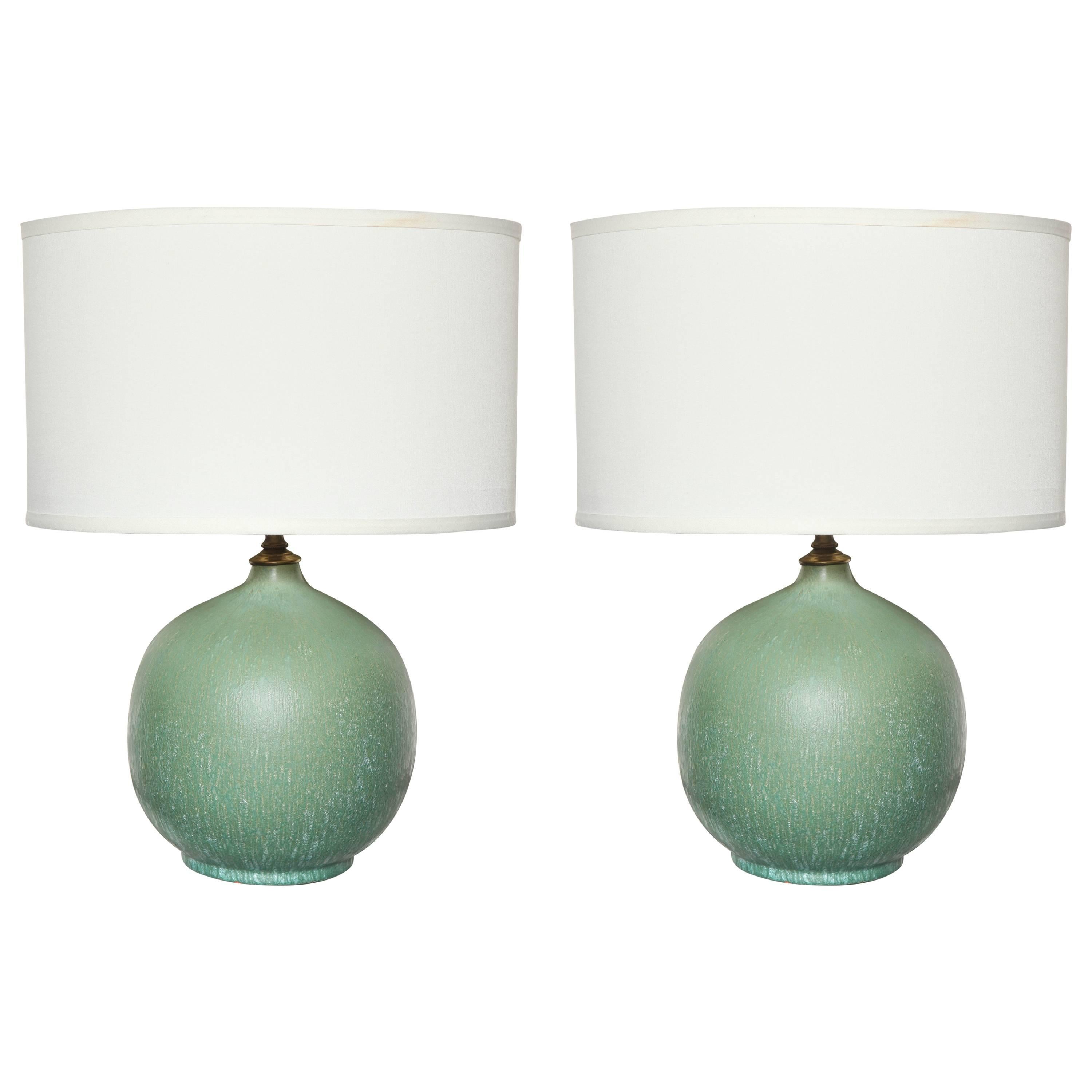 Beautiful Salt Glaze Pottery Table Lamps at 1stDibs