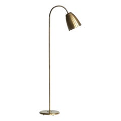Swedish Designer, Floor Lamp, Brass, Sweden, 1940s