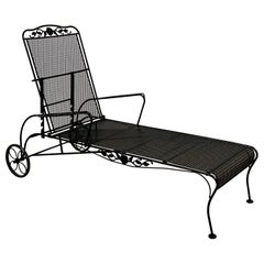  Woodard Style Outdoor Iron Chaise Lounge Chair
