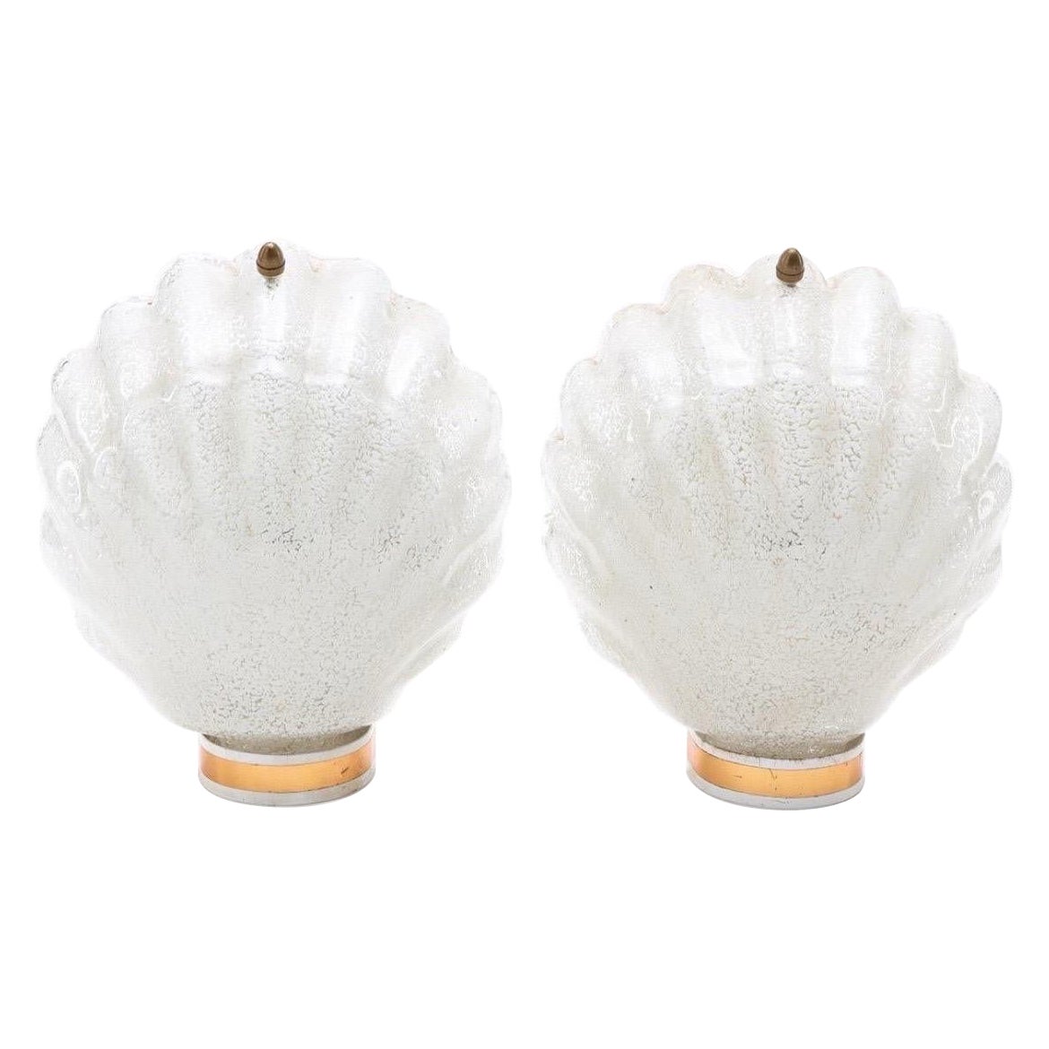 Pair of clam shaped sconces, Sweden 1970 For Sale