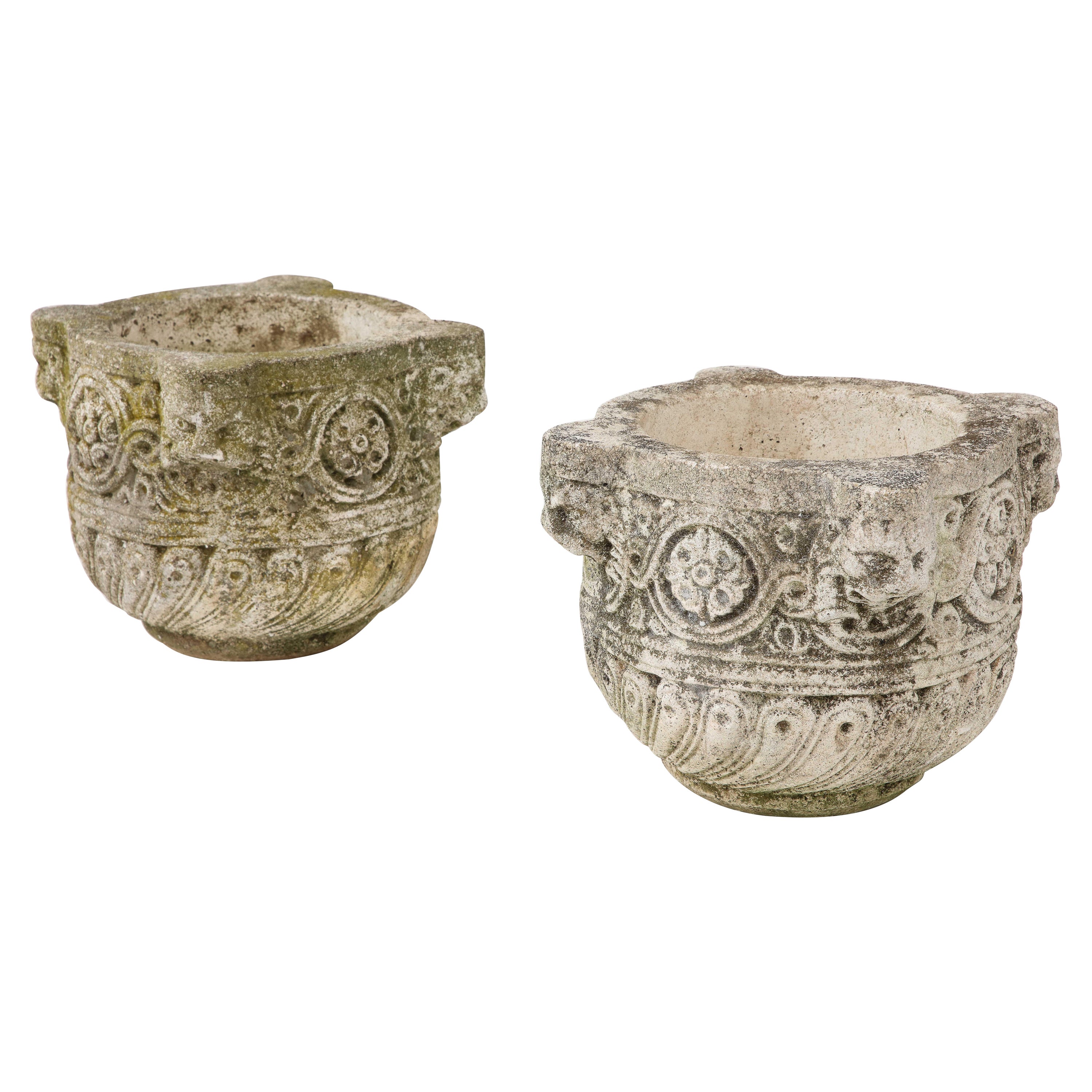 Pair of Carved Stone Vases or Jardinières, Italy, eighteenth century  For Sale