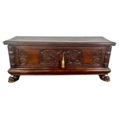 Early 19th C. Italian Carved Walnut Chest