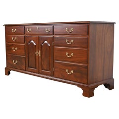 Vintage Henkel Harris Georgian Solid Mahogany Dresser or Credenza, Newly Refinished