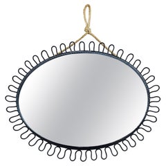 Mid Century Modern Oval Sunburst Mirror by Josef Frank, West Germany 1960s